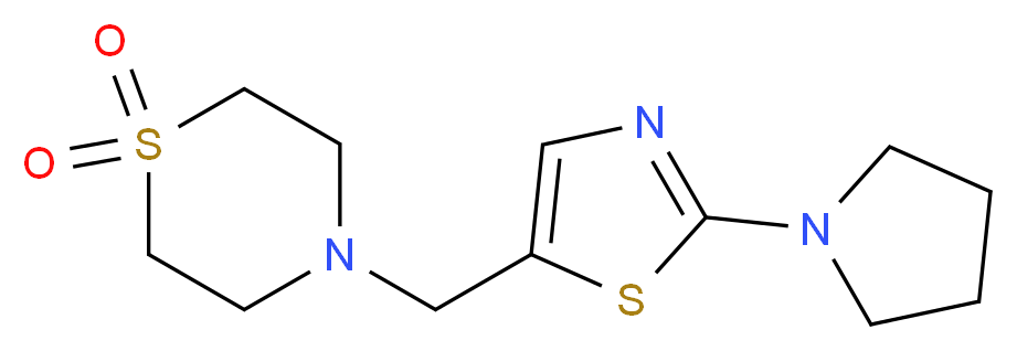 4-[(2-pyrrolidin-1-yl-1,3-thiazol-5-yl)methyl]thiomorpholine 1,1-dioxide_Molecular_structure_CAS_)