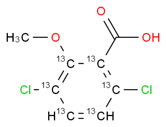 Dicamba-(ring-13C6)_Molecular_structure_CAS_1173023-06-7)
