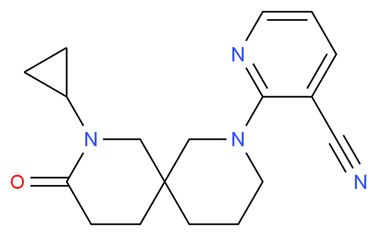 2-(8-cyclopropyl-9-oxo-2,8-diazaspiro[5.5]undec-2-yl)nicotinonitrile_Molecular_structure_CAS_)