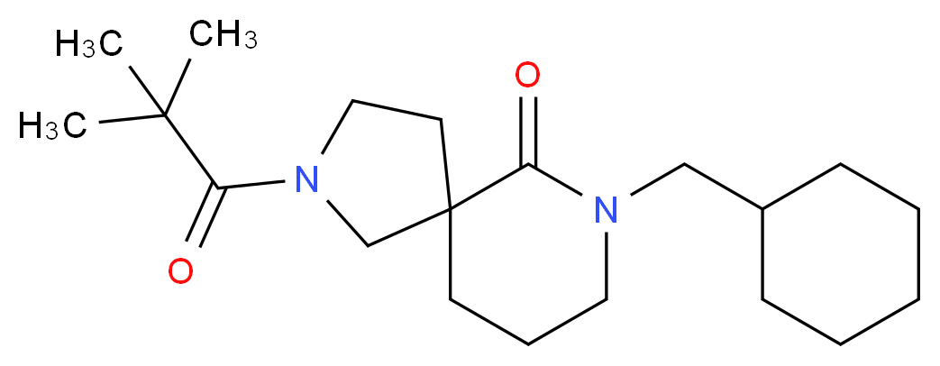 7-(cyclohexylmethyl)-2-(2,2-dimethylpropanoyl)-2,7-diazaspiro[4.5]decan-6-one_Molecular_structure_CAS_)