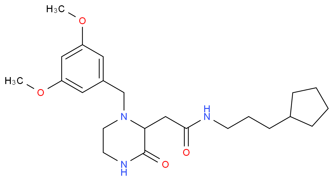 N-(3-cyclopentylpropyl)-2-[1-(3,5-dimethoxybenzyl)-3-oxo-2-piperazinyl]acetamide_Molecular_structure_CAS_)