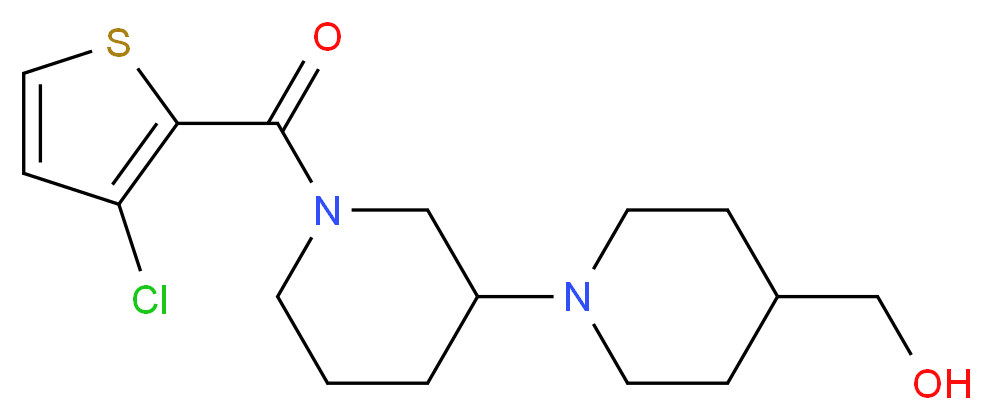 {1'-[(3-chloro-2-thienyl)carbonyl]-1,3'-bipiperidin-4-yl}methanol_Molecular_structure_CAS_)