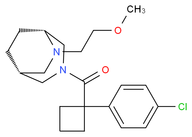 (1R*,5R*)-3-{[1-(4-chlorophenyl)cyclobutyl]carbonyl}-6-(2-methoxyethyl)-3,6-diazabicyclo[3.2.2]nonane_Molecular_structure_CAS_)