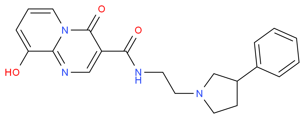 9-hydroxy-4-oxo-N-[2-(3-phenylpyrrolidin-1-yl)ethyl]-4H-pyrido[1,2-a]pyrimidine-3-carboxamide_Molecular_structure_CAS_)