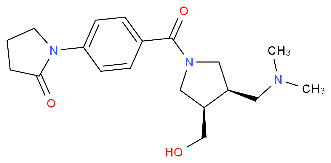 1-(4-{[(3R*,4R*)-3-[(dimethylamino)methyl]-4-(hydroxymethyl)-1-pyrrolidinyl]carbonyl}phenyl)-2-pyrrolidinone_Molecular_structure_CAS_)