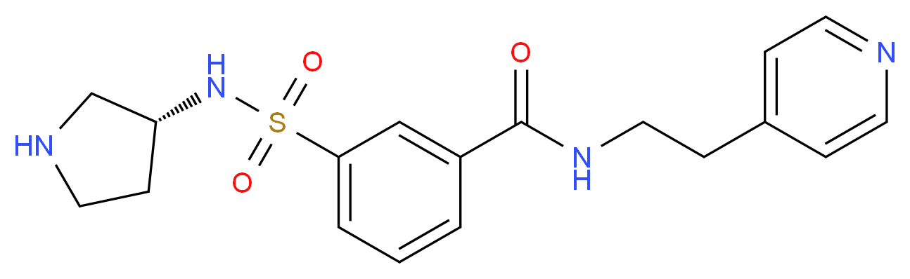 N-(2-pyridin-4-ylethyl)-3-{[(3R)-pyrrolidin-3-ylamino]sulfonyl}benzamide_Molecular_structure_CAS_)