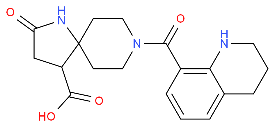 2-oxo-8-(1,2,3,4-tetrahydro-8-quinolinylcarbonyl)-1,8-diazaspiro[4.5]decane-4-carboxylic acid_Molecular_structure_CAS_)