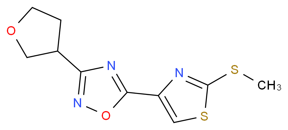 5-[2-(methylthio)-1,3-thiazol-4-yl]-3-(tetrahydrofuran-3-yl)-1,2,4-oxadiazole_Molecular_structure_CAS_)