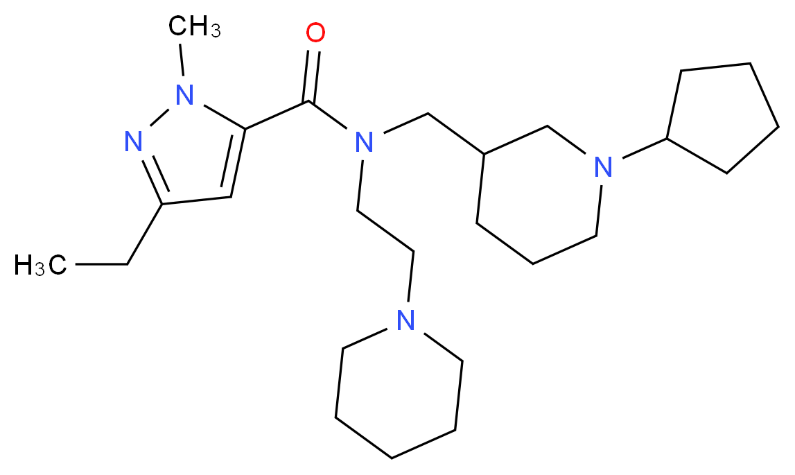 N-[(1-cyclopentyl-3-piperidinyl)methyl]-3-ethyl-1-methyl-N-[2-(1-piperidinyl)ethyl]-1H-pyrazole-5-carboxamide_Molecular_structure_CAS_)