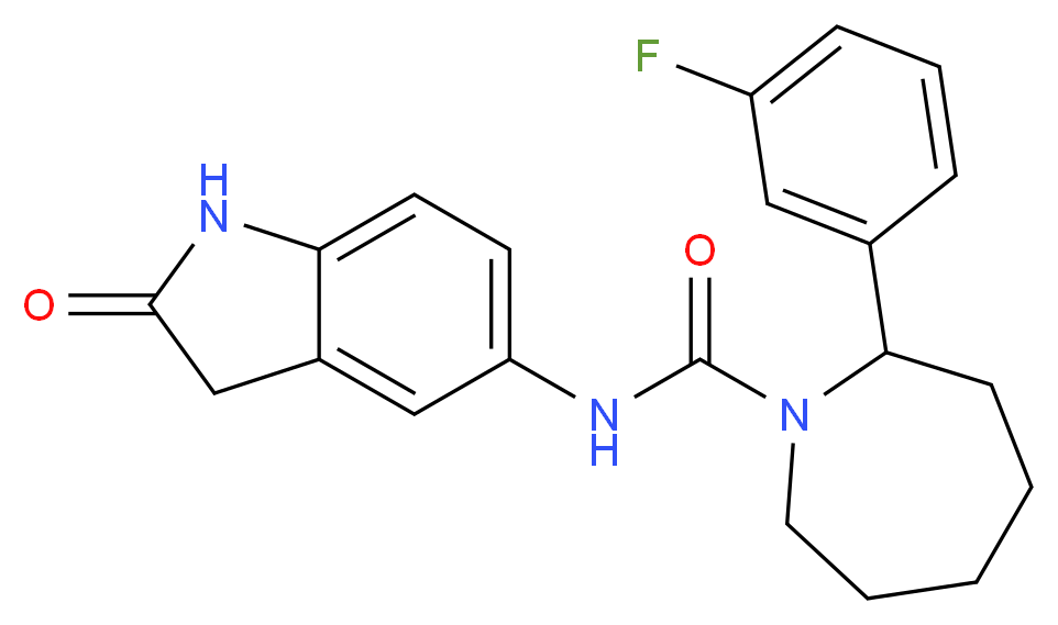 2-(3-fluorophenyl)-N-(2-oxo-2,3-dihydro-1H-indol-5-yl)azepane-1-carboxamide_Molecular_structure_CAS_)