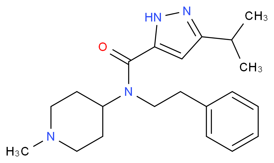 3-isopropyl-N-(1-methylpiperidin-4-yl)-N-(2-phenylethyl)-1H-pyrazole-5-carboxamide_Molecular_structure_CAS_)