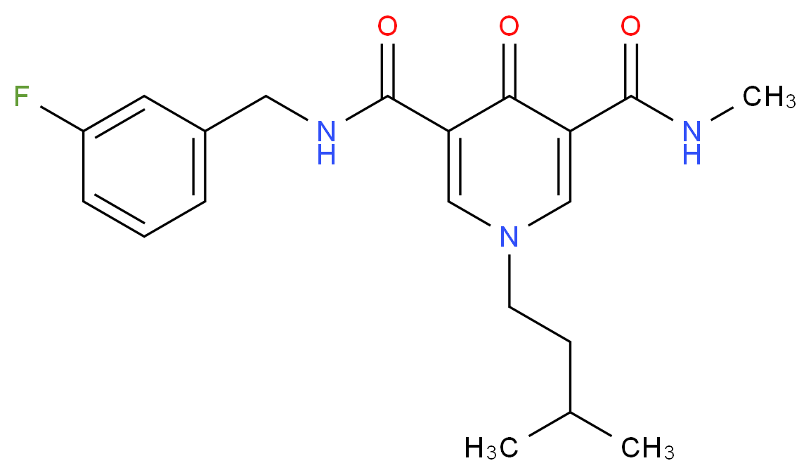 N-(3-fluorobenzyl)-N'-methyl-1-(3-methylbutyl)-4-oxo-1,4-dihydro-3,5-pyridinedicarboxamide_Molecular_structure_CAS_)