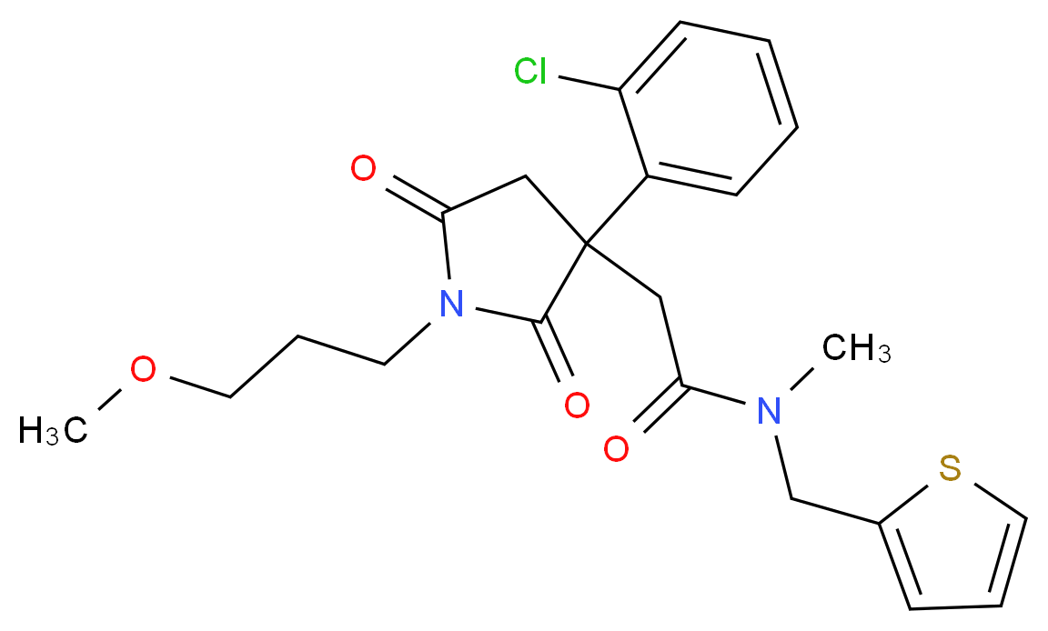 2-[3-(2-chlorophenyl)-1-(3-methoxypropyl)-2,5-dioxo-3-pyrrolidinyl]-N-methyl-N-(2-thienylmethyl)acetamide_Molecular_structure_CAS_)