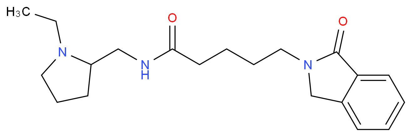 N-[(1-ethylpyrrolidin-2-yl)methyl]-5-(1-oxo-1,3-dihydro-2H-isoindol-2-yl)pentanamide_Molecular_structure_CAS_)