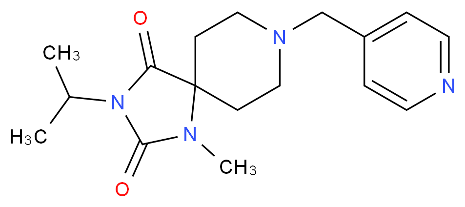 3-isopropyl-1-methyl-8-(4-pyridinylmethyl)-1,3,8-triazaspiro[4.5]decane-2,4-dione_Molecular_structure_CAS_)