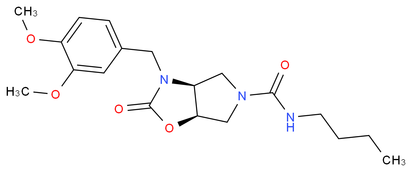 (3aS*,6aR*)-N-butyl-3-(3,4-dimethoxybenzyl)-2-oxohexahydro-5H-pyrrolo[3,4-d][1,3]oxazole-5-carboxamide_Molecular_structure_CAS_)
