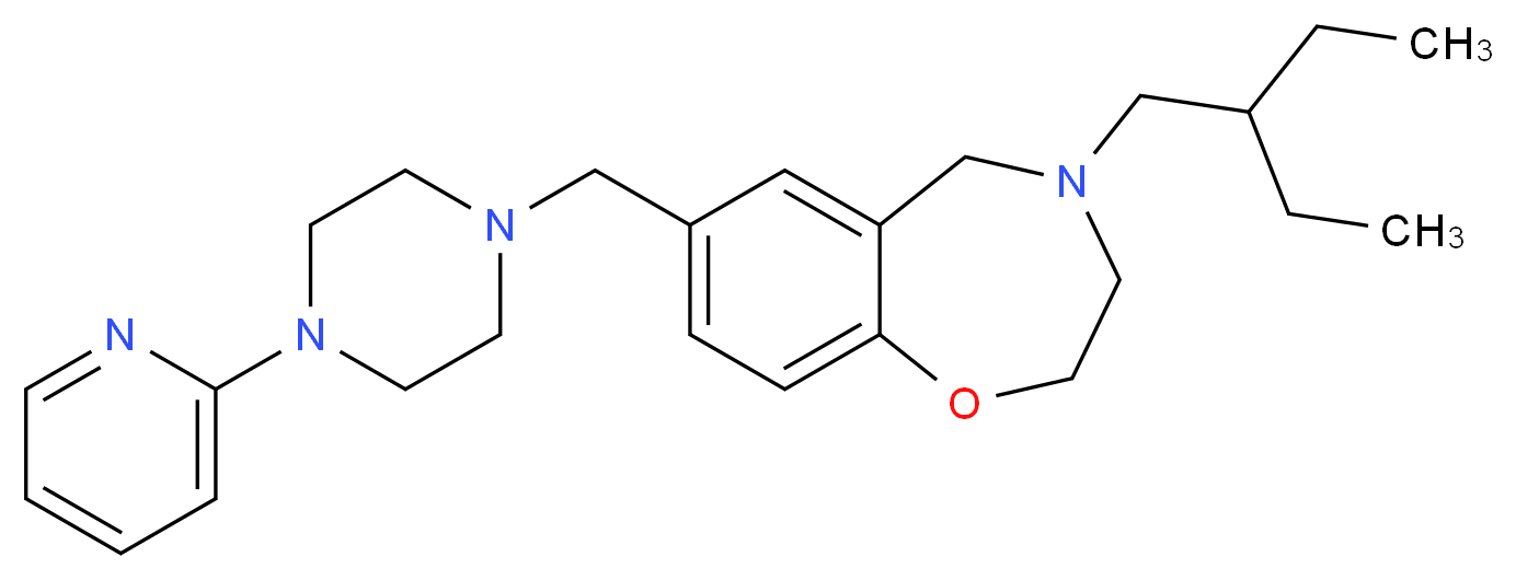 4-(2-ethylbutyl)-7-{[4-(2-pyridinyl)-1-piperazinyl]methyl}-2,3,4,5-tetrahydro-1,4-benzoxazepine_Molecular_structure_CAS_)