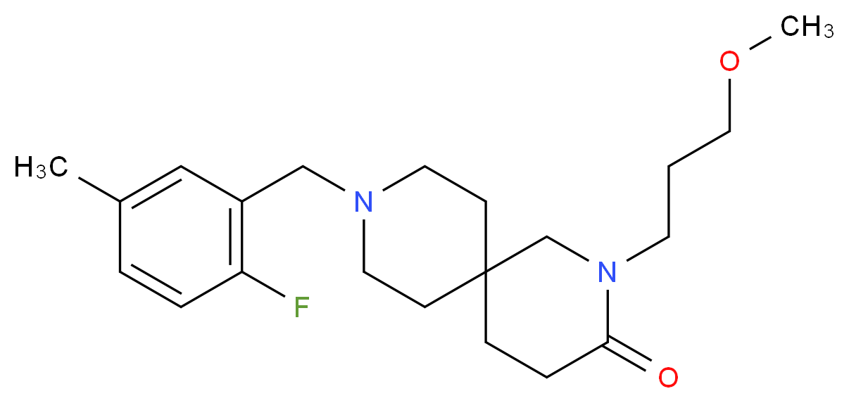 9-(2-fluoro-5-methylbenzyl)-2-(3-methoxypropyl)-2,9-diazaspiro[5.5]undecan-3-one_Molecular_structure_CAS_)