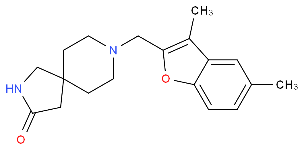 8-[(3,5-dimethyl-1-benzofuran-2-yl)methyl]-2,8-diazaspiro[4.5]decan-3-one_Molecular_structure_CAS_)