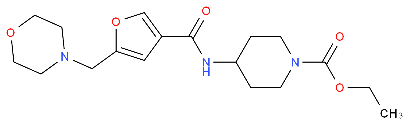 ethyl 4-{[5-(4-morpholinylmethyl)-3-furoyl]amino}-1-piperidinecarboxylate_Molecular_structure_CAS_)