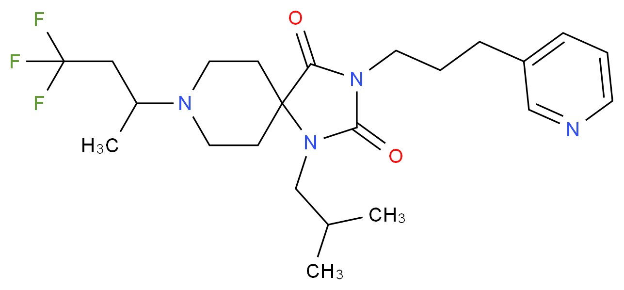 1-isobutyl-3-[3-(3-pyridinyl)propyl]-8-(3,3,3-trifluoro-1-methylpropyl)-1,3,8-triazaspiro[4.5]decane-2,4-dione_Molecular_structure_CAS_)