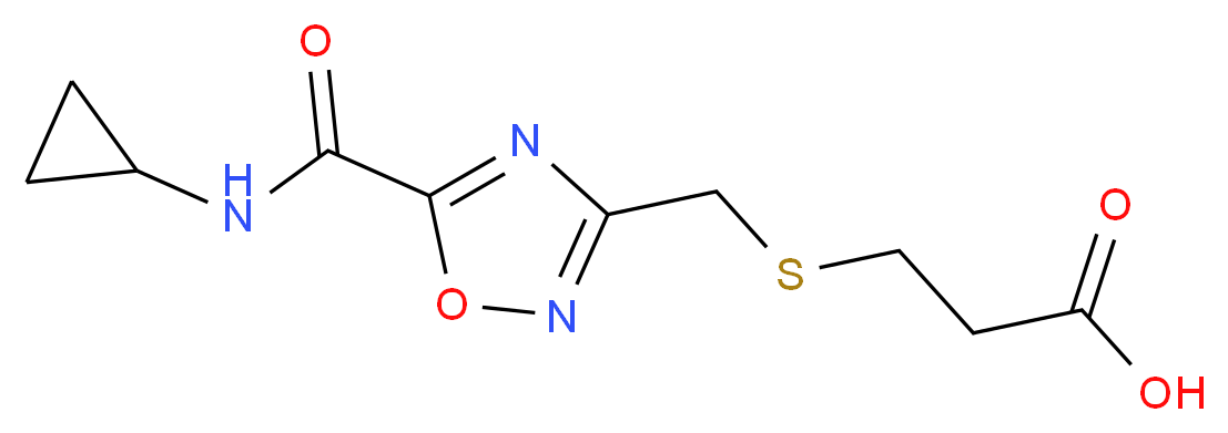 3-[({5-[(Cyclopropylamino)carbonyl]-1,2,4-oxadiazol-3-yl}methyl)thio]propanoic acid_Molecular_structure_CAS_)