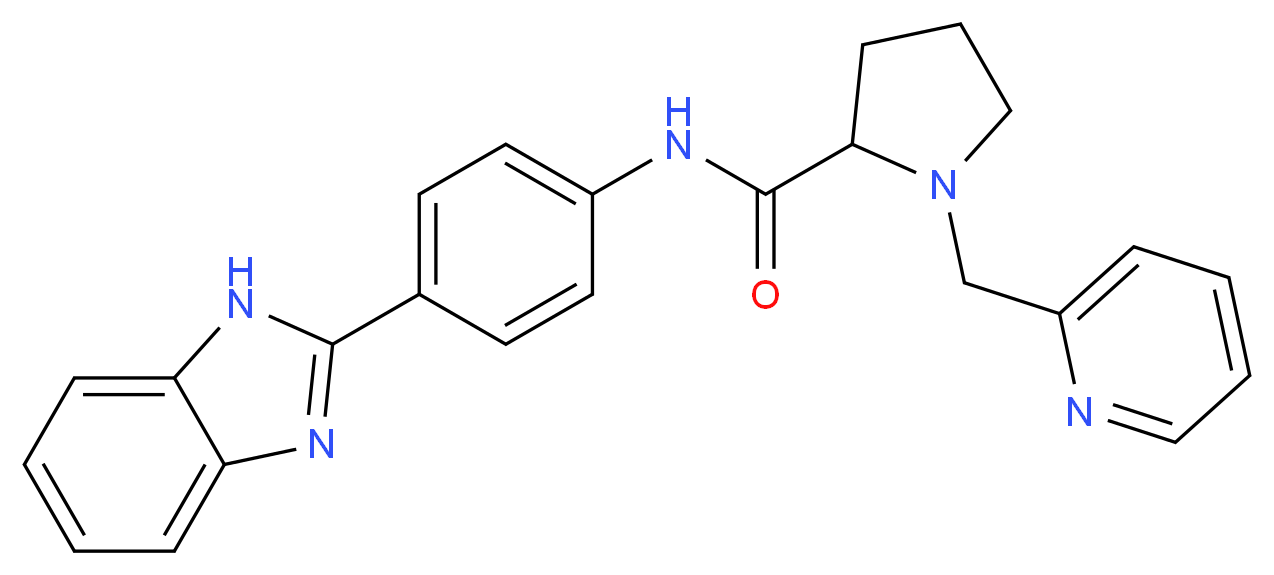 N-[4-(1H-benzimidazol-2-yl)phenyl]-1-(2-pyridinylmethyl)prolinamide_Molecular_structure_CAS_)