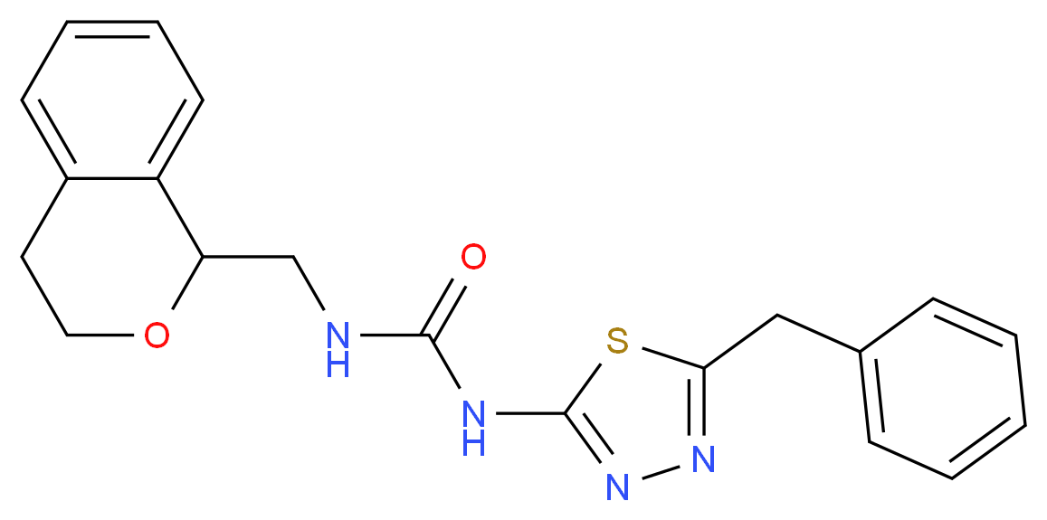 N-(5-benzyl-1,3,4-thiadiazol-2-yl)-N'-(3,4-dihydro-1H-isochromen-1-ylmethyl)urea_Molecular_structure_CAS_)