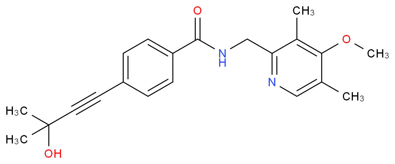 4-(3-hydroxy-3-methylbut-1-yn-1-yl)-N-[(4-methoxy-3,5-dimethylpyridin-2-yl)methyl]benzamide_Molecular_structure_CAS_)