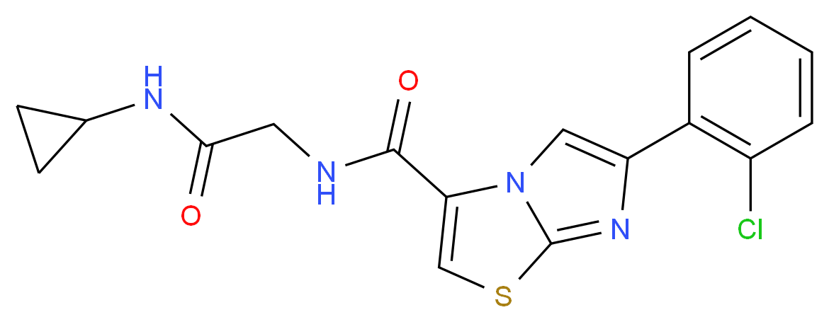 6-(2-chlorophenyl)-N-[2-(cyclopropylamino)-2-oxoethyl]imidazo[2,1-b][1,3]thiazole-3-carboxamide_Molecular_structure_CAS_)