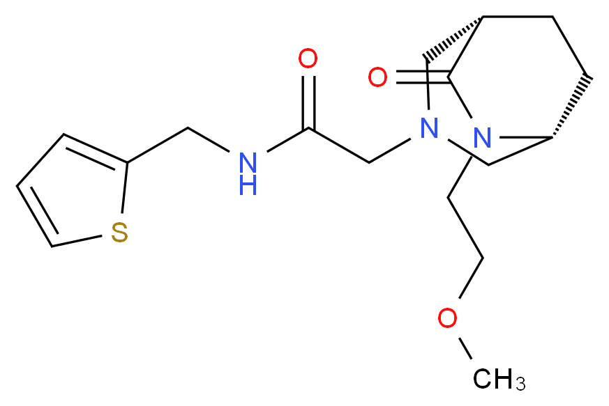 2-[(1S*,5R*)-6-(2-methoxyethyl)-7-oxo-3,6-diazabicyclo[3.2.2]non-3-yl]-N-(2-thienylmethyl)acetamide_Molecular_structure_CAS_)