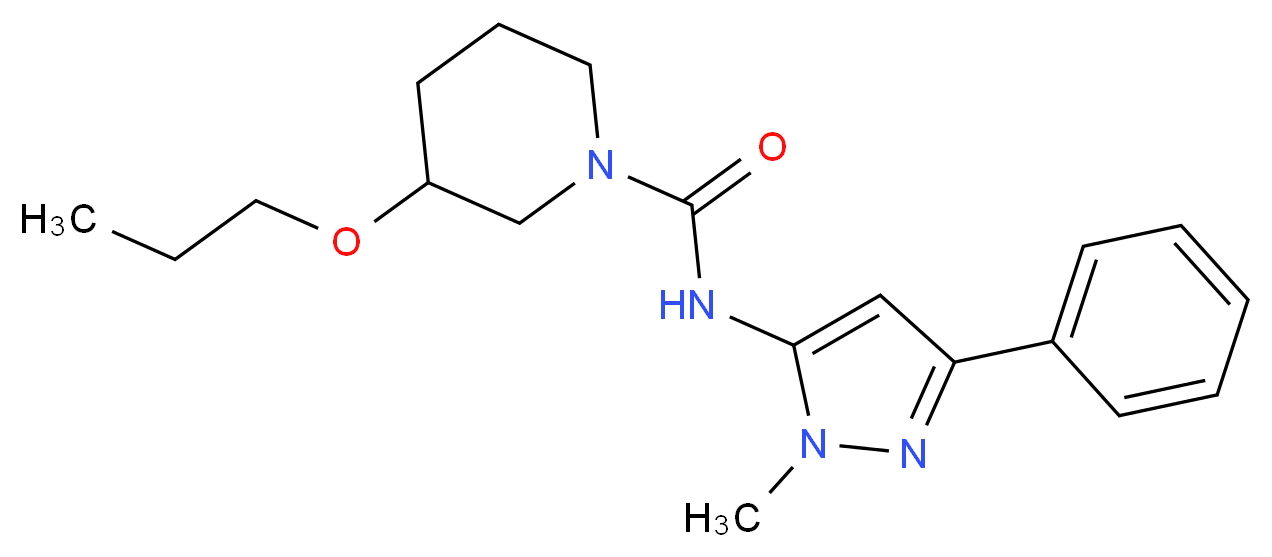 N-(1-methyl-3-phenyl-1H-pyrazol-5-yl)-3-propoxypiperidine-1-carboxamide_Molecular_structure_CAS_)