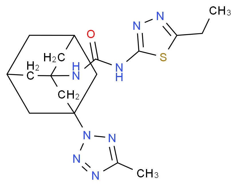 N-(5-ethyl-1,3,4-thiadiazol-2-yl)-N'-[3-(5-methyl-2H-tetrazol-2-yl)-1-adamantyl]urea_Molecular_structure_CAS_)