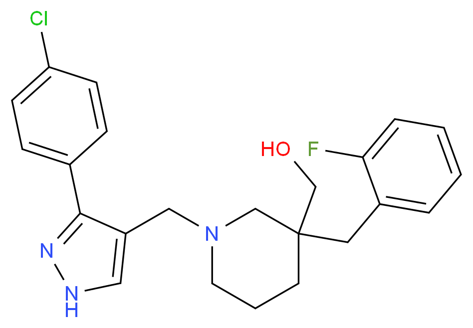 [1-{[3-(4-chlorophenyl)-1H-pyrazol-4-yl]methyl}-3-(2-fluorobenzyl)-3-piperidinyl]methanol_Molecular_structure_CAS_)
