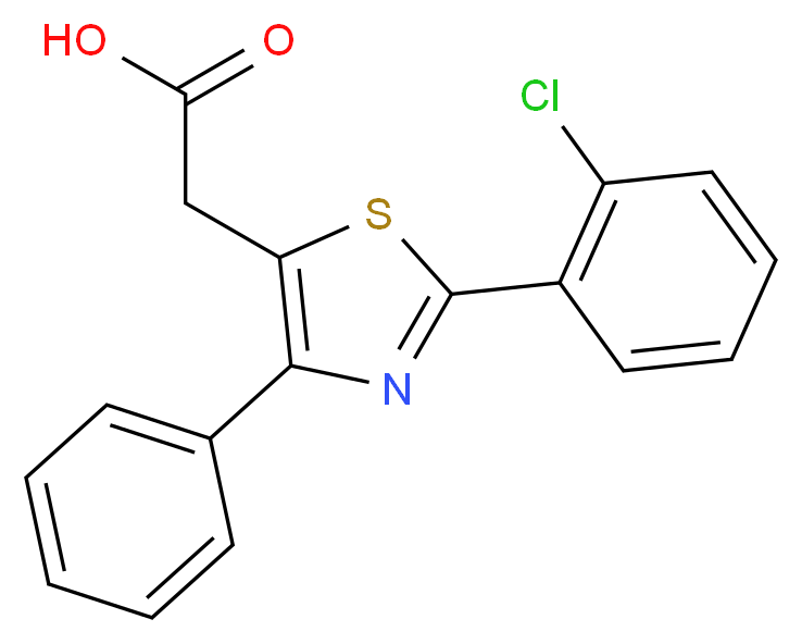 2-[2-(2-Chlorophenyl)-4-phenyl-1,3-thiazol-5-yl]-acetic acid_Molecular_structure_CAS_23821-79-6)