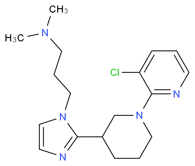 (3-{2-[1-(3-chloro-2-pyridinyl)-3-piperidinyl]-1H-imidazol-1-yl}propyl)dimethylamine_Molecular_structure_CAS_)