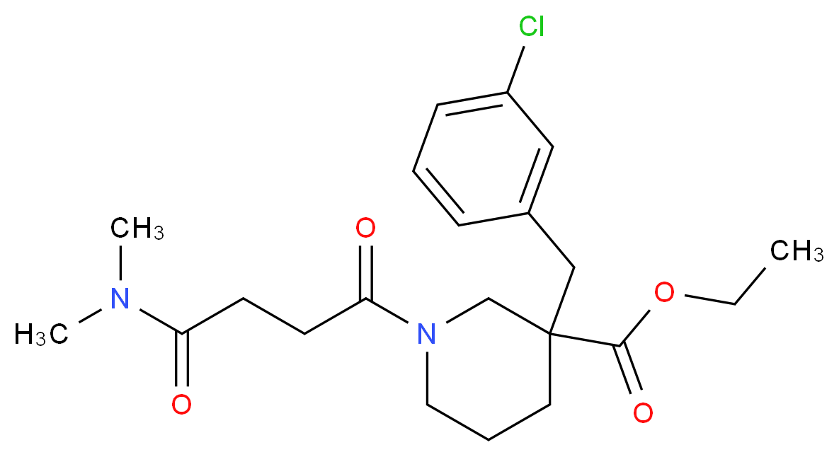 ethyl 3-(3-chlorobenzyl)-1-[4-(dimethylamino)-4-oxobutanoyl]-3-piperidinecarboxylate_Molecular_structure_CAS_)