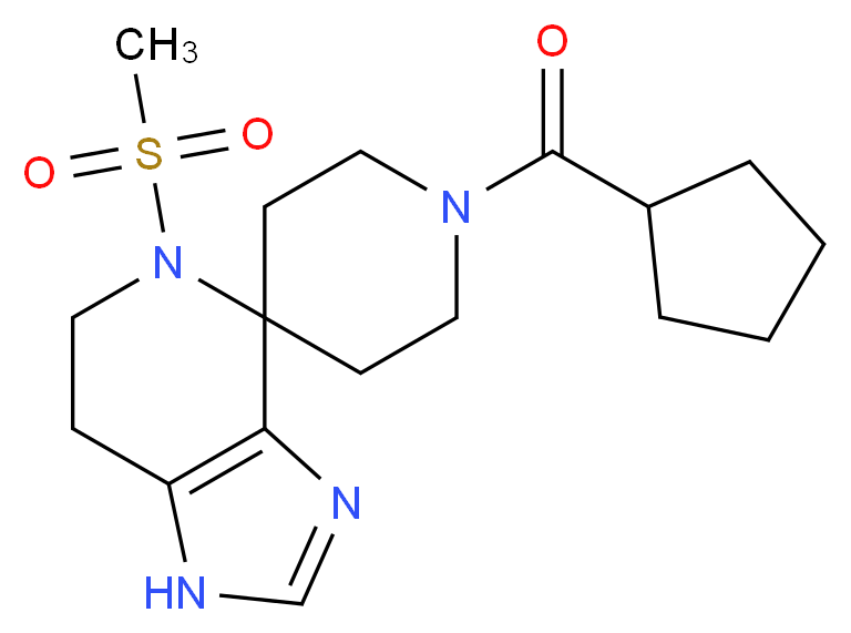 1'-(cyclopentylcarbonyl)-5-(methylsulfonyl)-1,5,6,7-tetrahydrospiro[imidazo[4,5-c]pyridine-4,4'-piperidine]_Molecular_structure_CAS_)