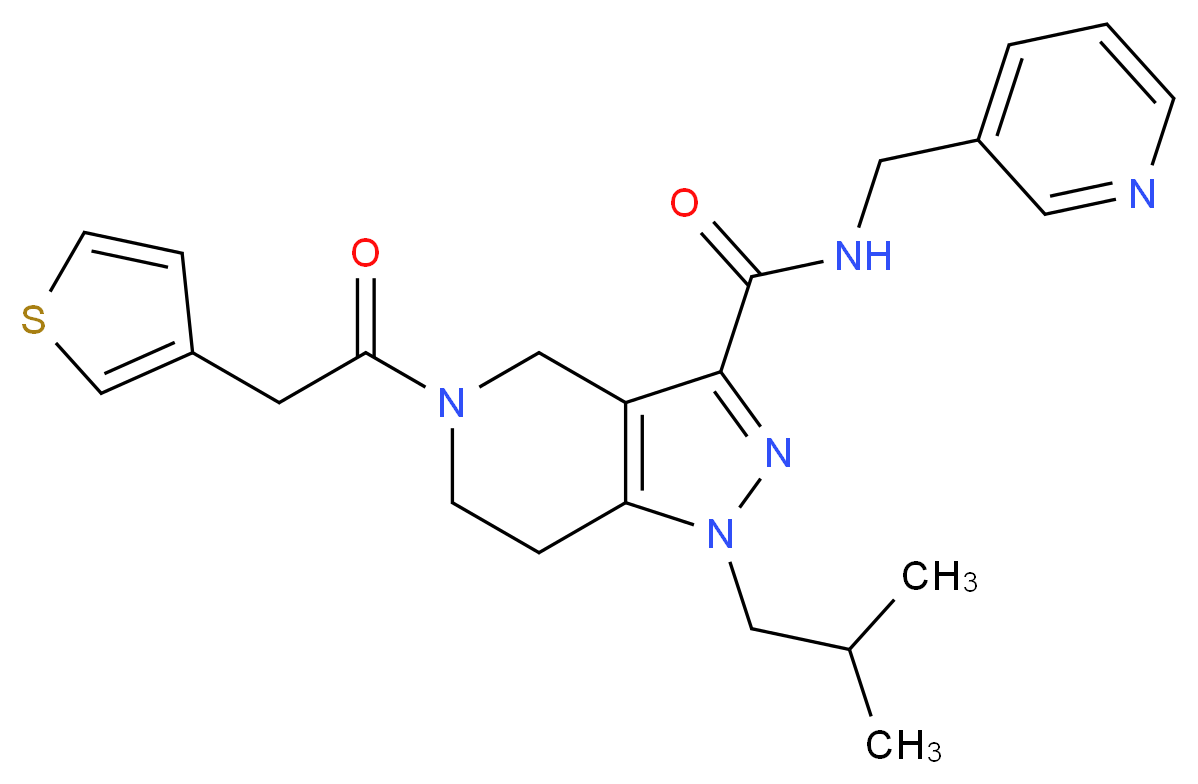 1-isobutyl-N-(3-pyridinylmethyl)-5-(3-thienylacetyl)-4,5,6,7-tetrahydro-1H-pyrazolo[4,3-c]pyridine-3-carboxamide_Molecular_structure_CAS_)