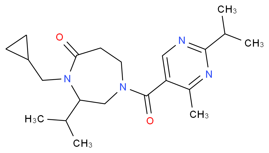 4-(cyclopropylmethyl)-3-isopropyl-1-[(2-isopropyl-4-methylpyrimidin-5-yl)carbonyl]-1,4-diazepan-5-one_Molecular_structure_CAS_)