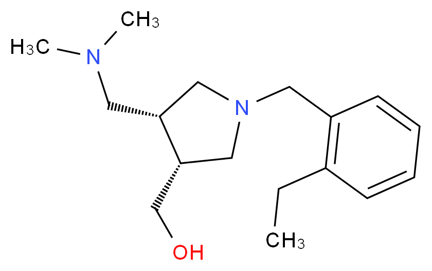 [(3R*,4R*)-4-[(dimethylamino)methyl]-1-(2-ethylbenzyl)pyrrolidin-3-yl]methanol_Molecular_structure_CAS_)