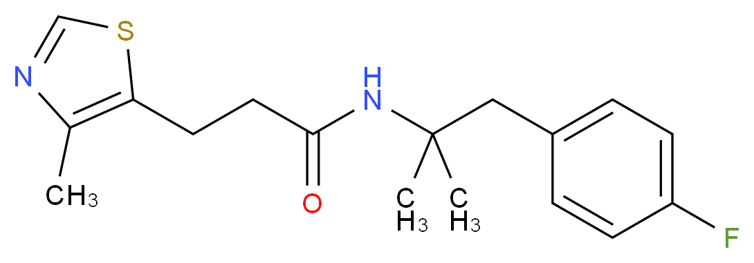 N-[2-(4-fluorophenyl)-1,1-dimethylethyl]-3-(4-methyl-1,3-thiazol-5-yl)propanamide_Molecular_structure_CAS_)