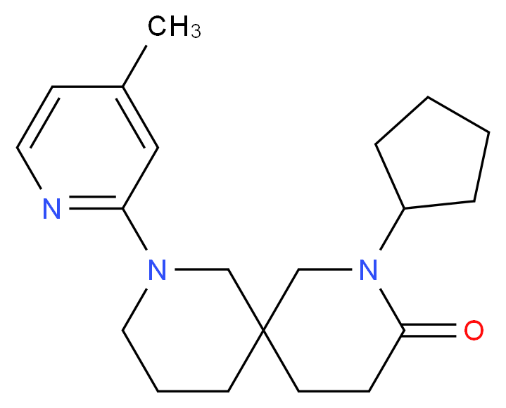 2-cyclopentyl-8-(4-methyl-2-pyridinyl)-2,8-diazaspiro[5.5]undecan-3-one_Molecular_structure_CAS_)