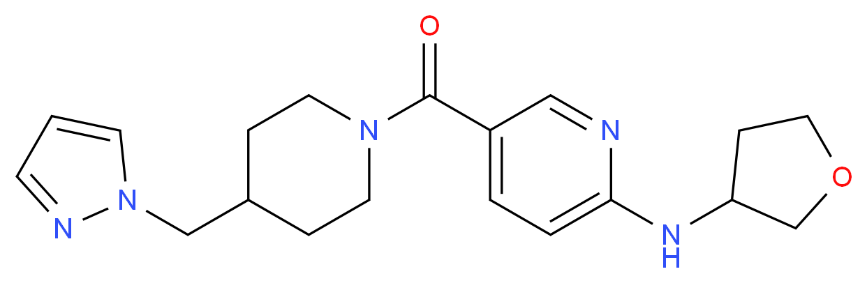 5-{[4-(1H-pyrazol-1-ylmethyl)-1-piperidinyl]carbonyl}-N-(tetrahydro-3-furanyl)-2-pyridinamine_Molecular_structure_CAS_)