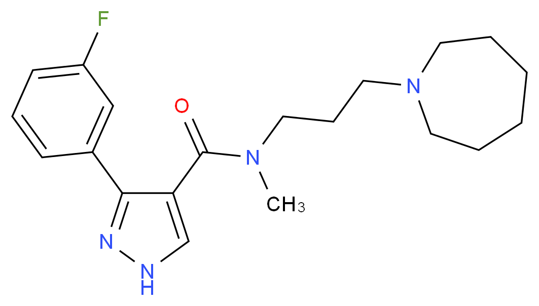 N-[3-(1-azepanyl)propyl]-3-(3-fluorophenyl)-N-methyl-1H-pyrazole-4-carboxamide_Molecular_structure_CAS_)