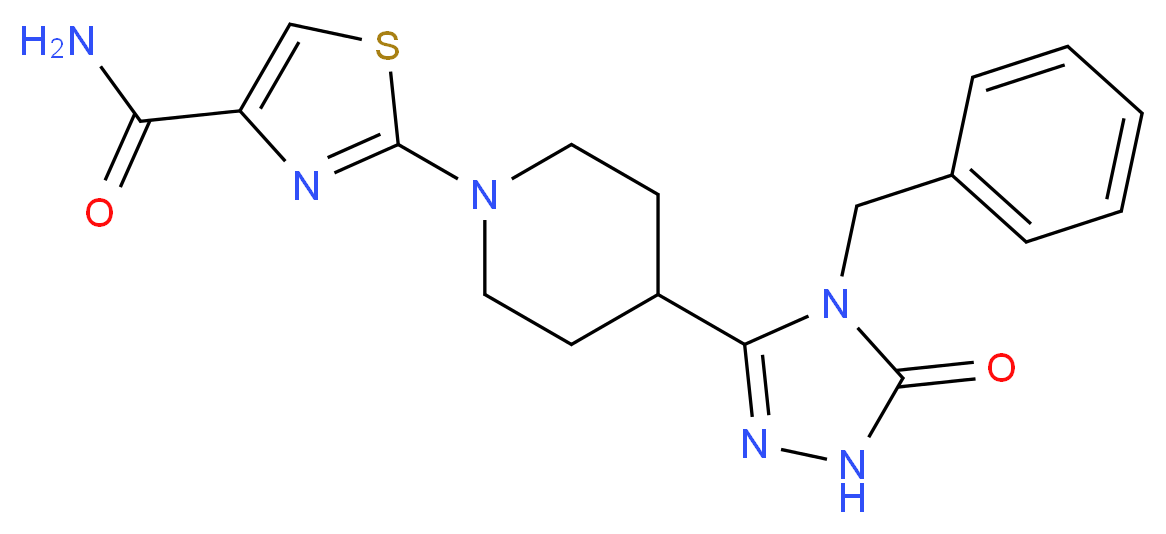2-[4-(4-benzyl-5-oxo-4,5-dihydro-1H-1,2,4-triazol-3-yl)-1-piperidinyl]-1,3-thiazole-4-carboxamide_Molecular_structure_CAS_)
