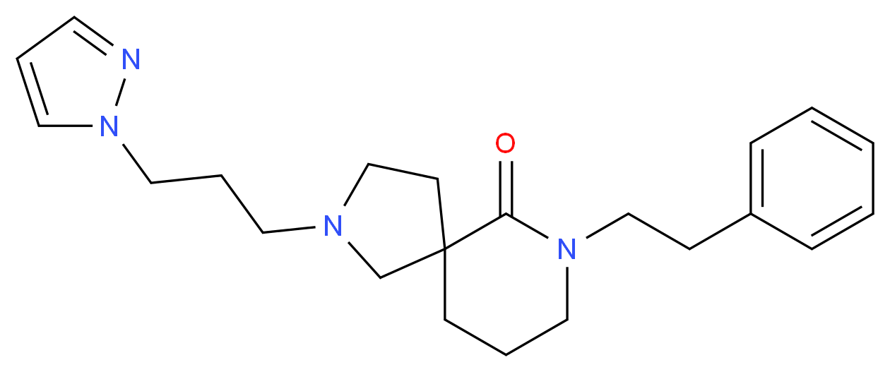 7-(2-phenylethyl)-2-[3-(1H-pyrazol-1-yl)propyl]-2,7-diazaspiro[4.5]decan-6-one_Molecular_structure_CAS_)