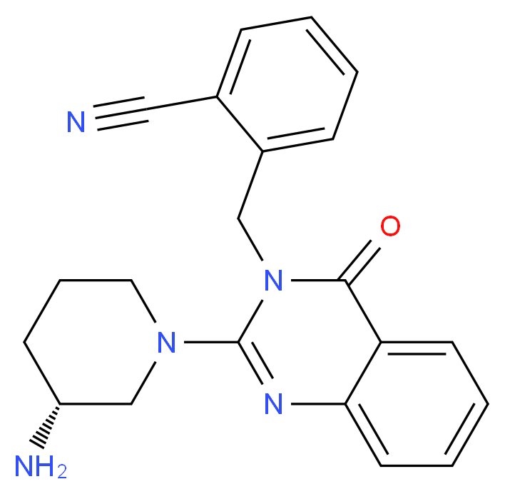 2-({2-[(3R)-3-AMINOPIPERIDIN-1-YL]-4-OXOQUINAZOLIN-3(4H)-YL}METHYL)BENZONITRILE_Molecular_structure_CAS_)