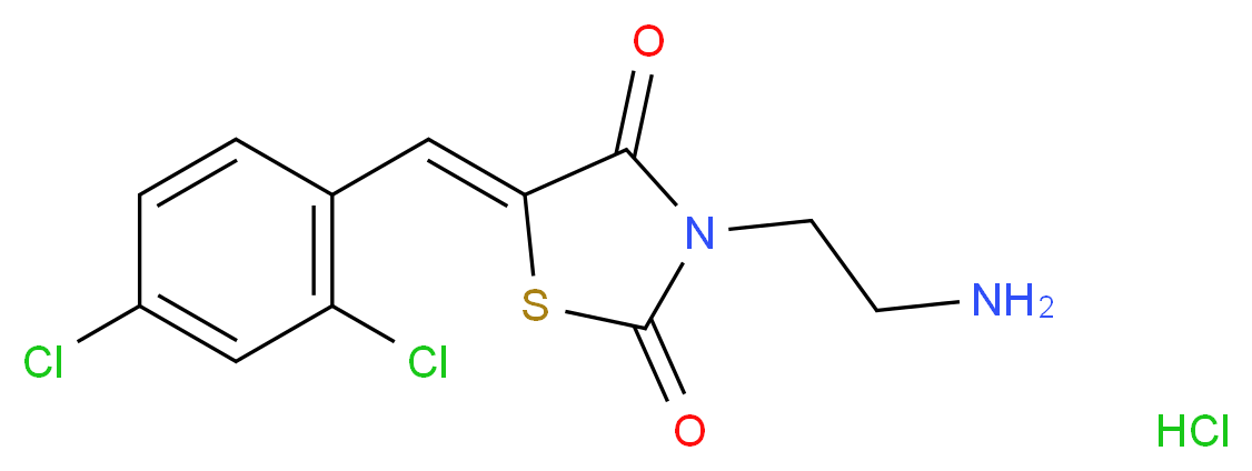 (5Z)-3-(2-aminoethyl)-5-(2,4-dichlorobenzylidene)-1,3-thiazolidine-2,4-dione hydrochloride_Molecular_structure_CAS_)