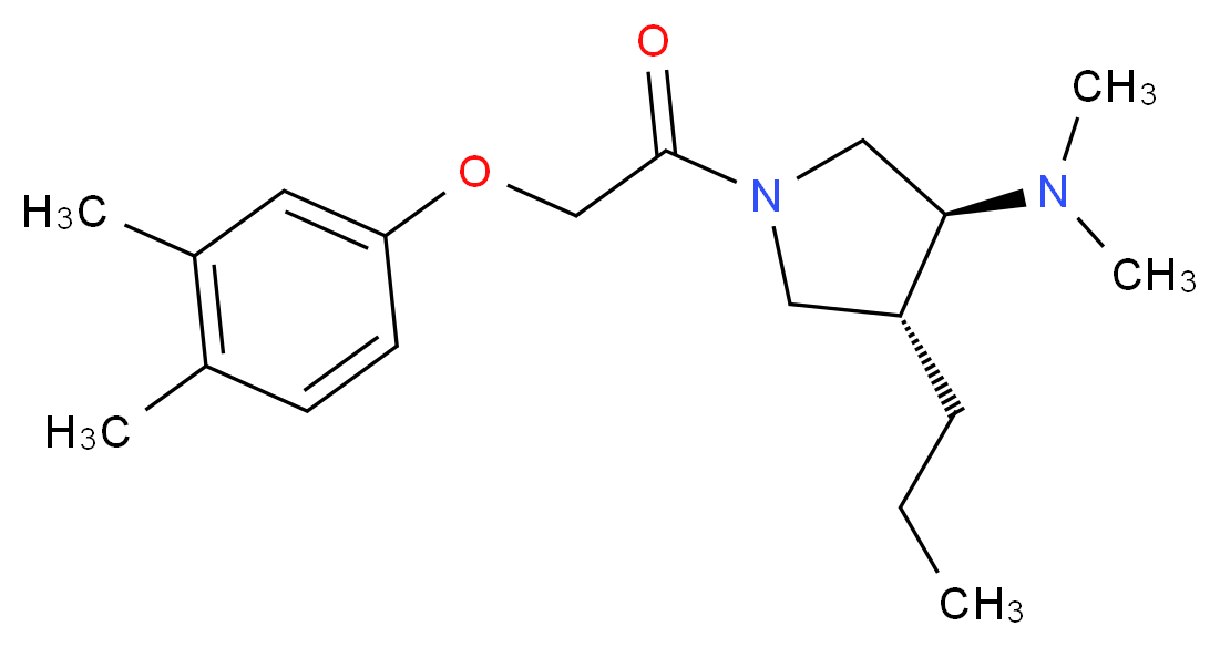 (3S*,4R*)-1-[(3,4-dimethylphenoxy)acetyl]-N,N-dimethyl-4-propyl-3-pyrrolidinamine_Molecular_structure_CAS_)